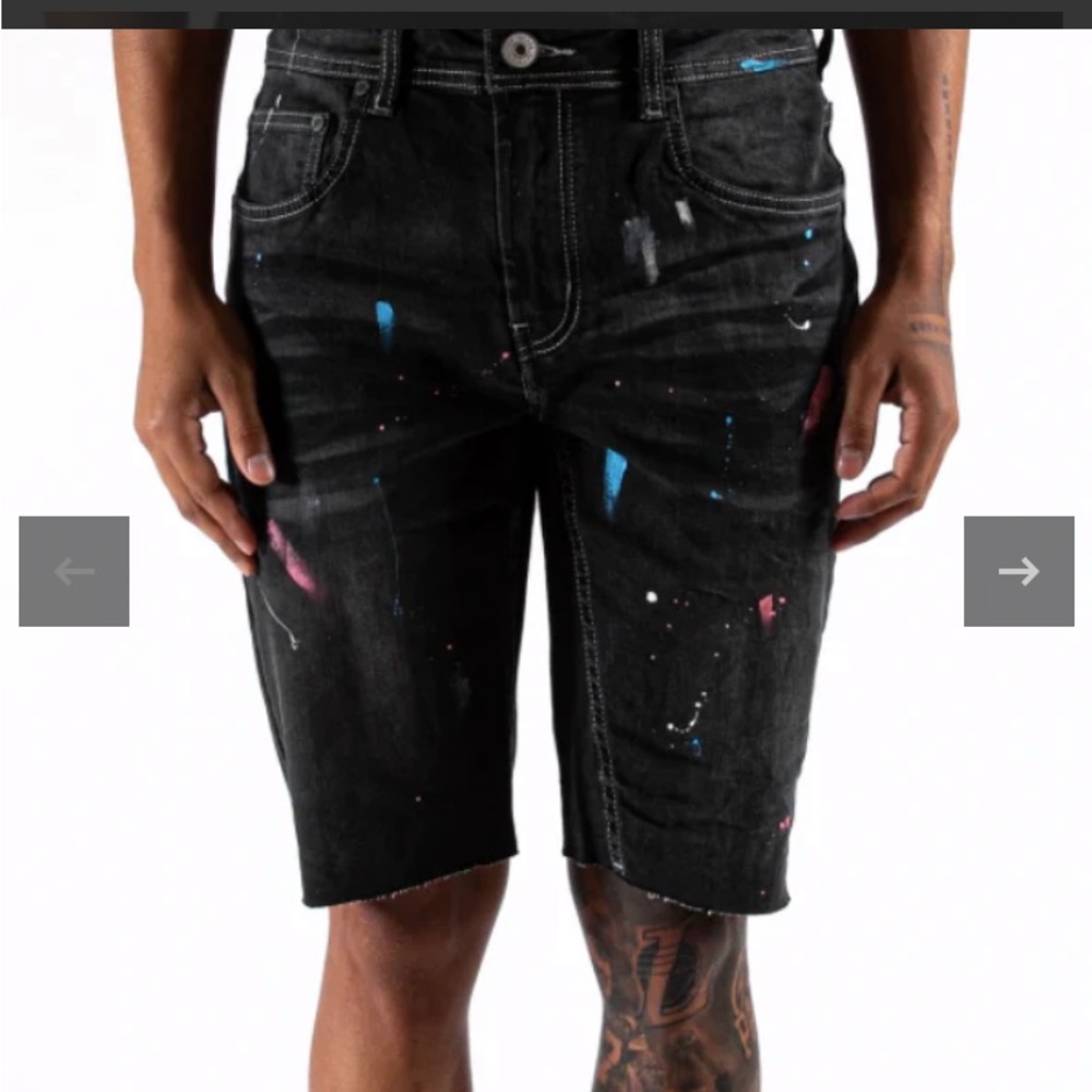 SERENEDE black Distressed painted jeans
